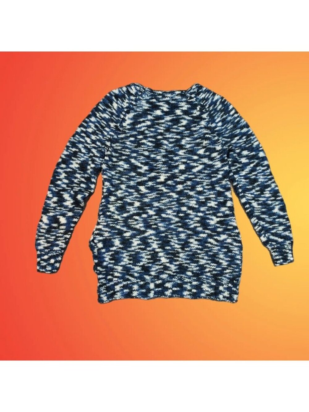 Forever 21 Sweater Juniors XS Cobalt Blue White, Black Pullover Knit High Low